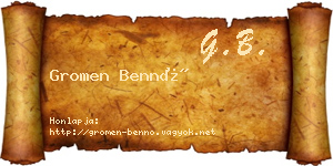 Gromen Bennó névjegykártya